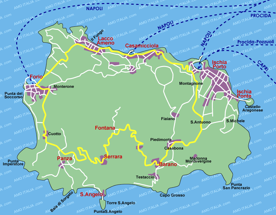 イスキア島の地図